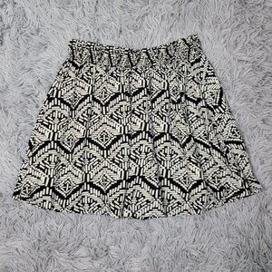 Pleated Tribal Patterned Miniskirt
